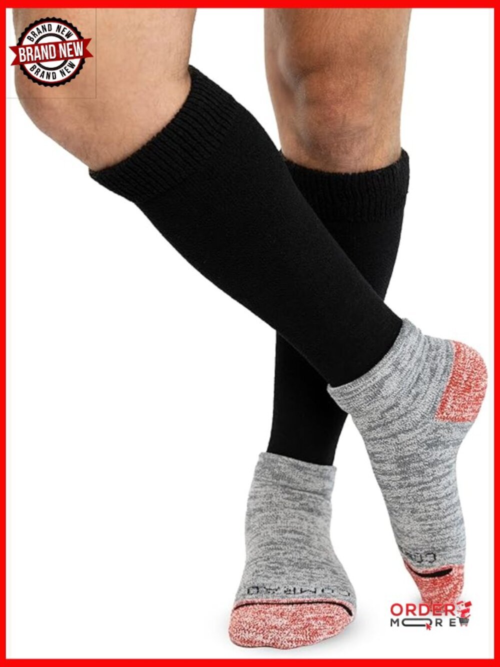 Knee-High Compression Slipper Socks with Anti-Slip Grips